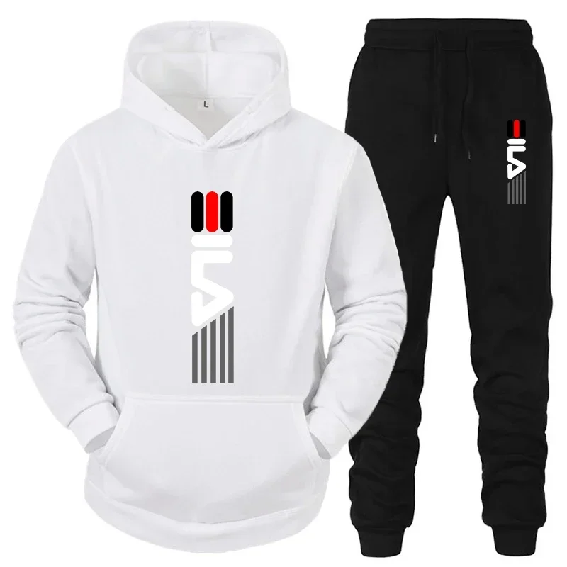 Men Shoes Joggers - Men's Tracksuit Hooded Sweatshirt+Sweatpants 2 Pcs