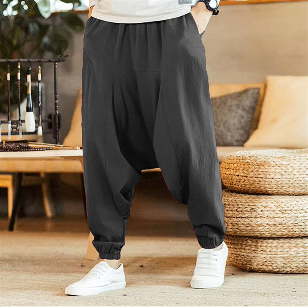 Men Shoes Joggers - Men Cotton and Linen Pants Harem
