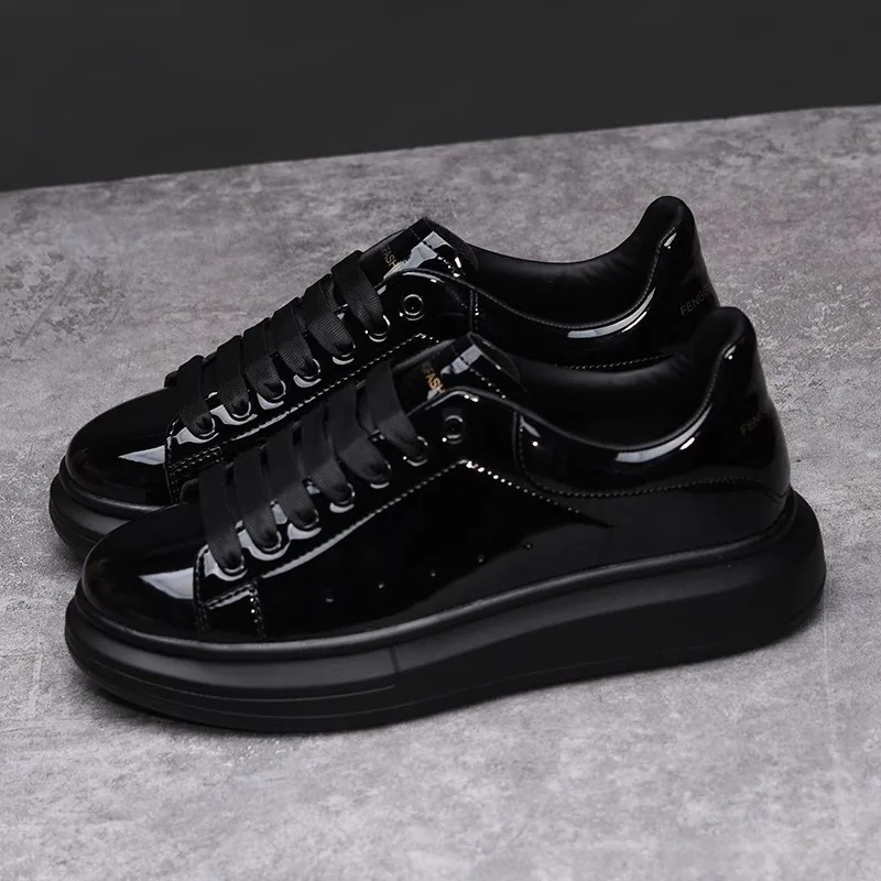Men'S Shoes Black And White - Brand Men's Shoes Black Glossy Casual