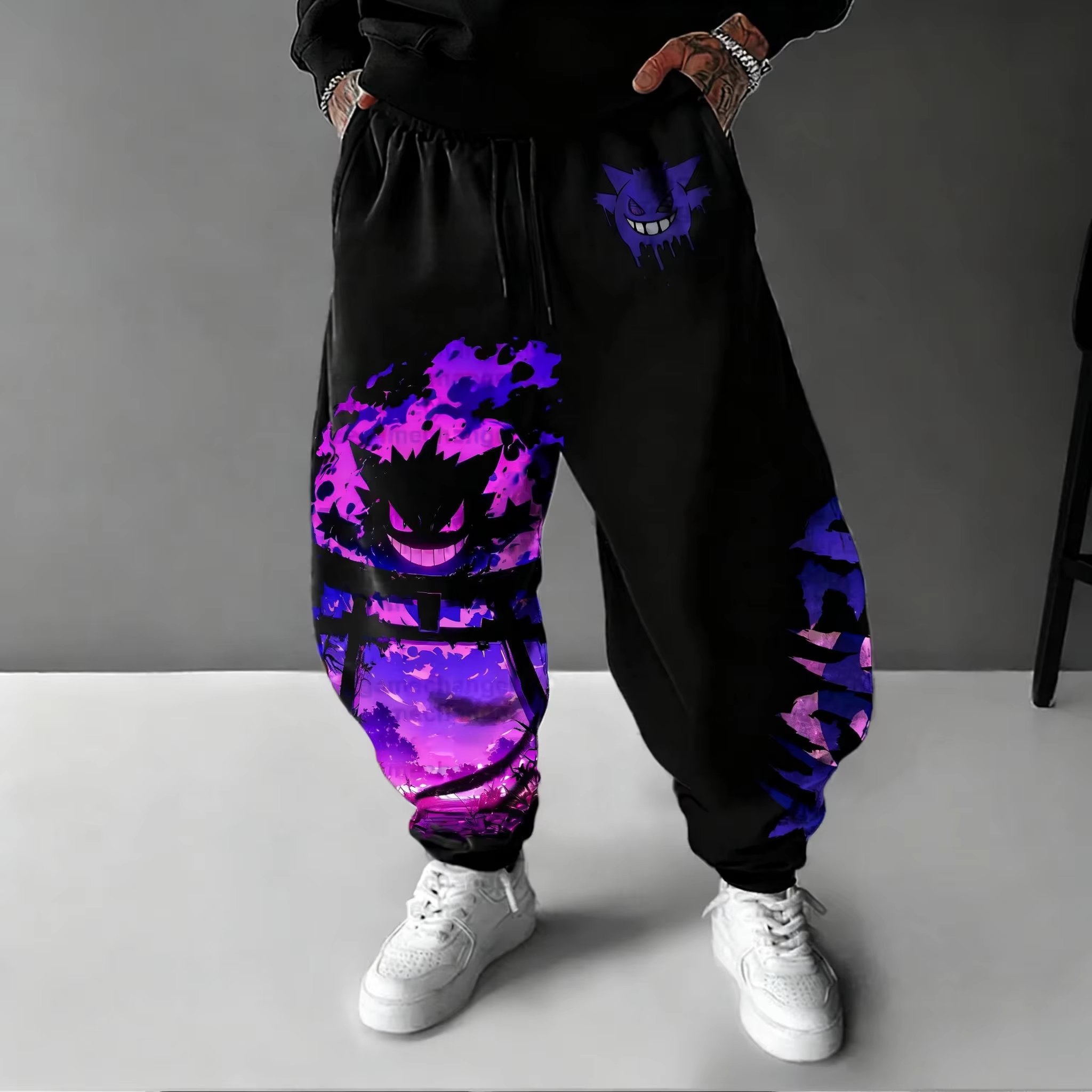 Men Shoes Joggers - Y2K 2026 Pokemon Gengar Cotton Sweetpants