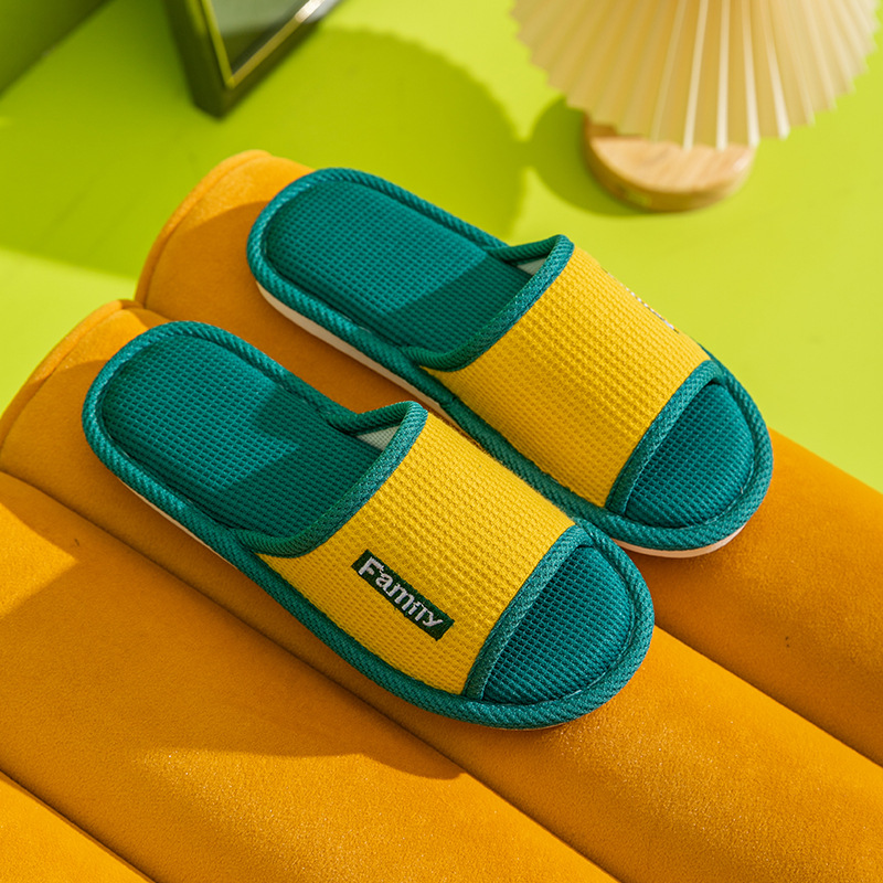 Men'S Shoes To Women'S - Waffle Linen Slippers Women Men Sweat