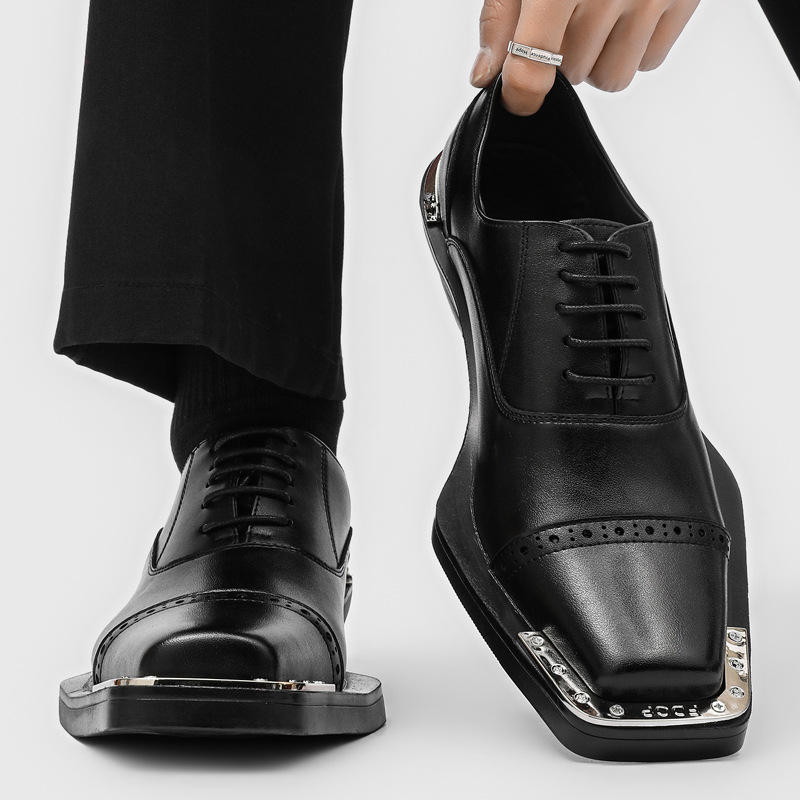 Oxford Brogue Leather - mens fashion hip hop rock carved