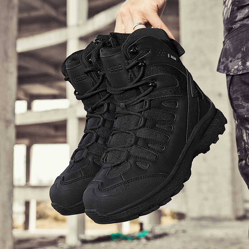 Hiking Boot Waterproof - Men Tactical Boots Lace Up Brand