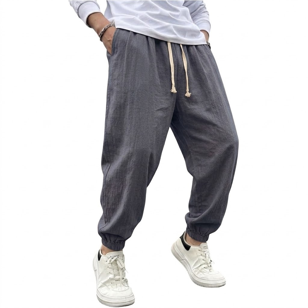 Mens Cotton Linen Harem Trouse - đánh giá và giá Men Shoes Joggers