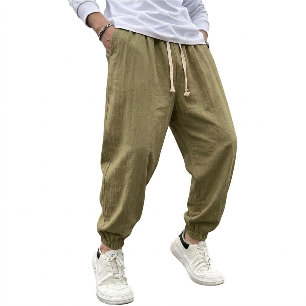 Mens Cotton Linen Harem Trouse - đánh giá và giá Men Shoes Joggers