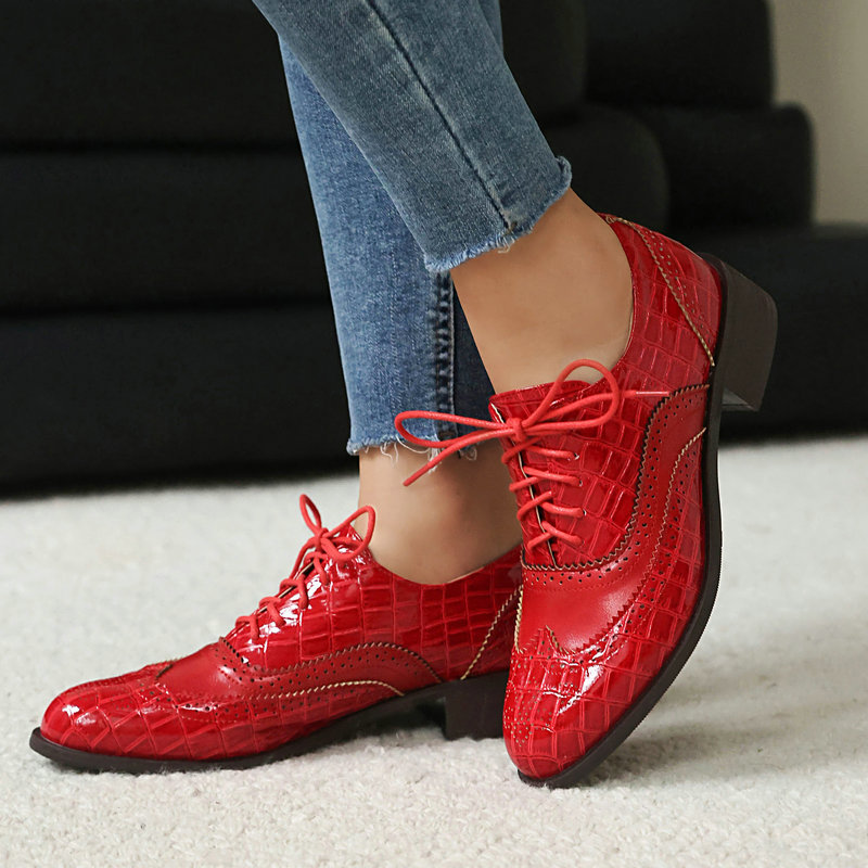 Women Stone Print Brogue Oxfor - đánh giá và giá Oxford Brogue Leather