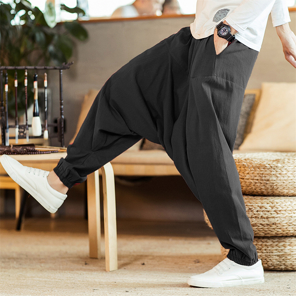 Men Cotton and Linen Pants Har - đánh giá và giá Men Shoes Joggers