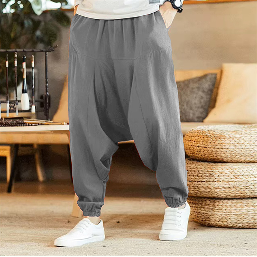 Men Cotton and Linen Pants Har - đánh giá và giá Men Shoes Joggers