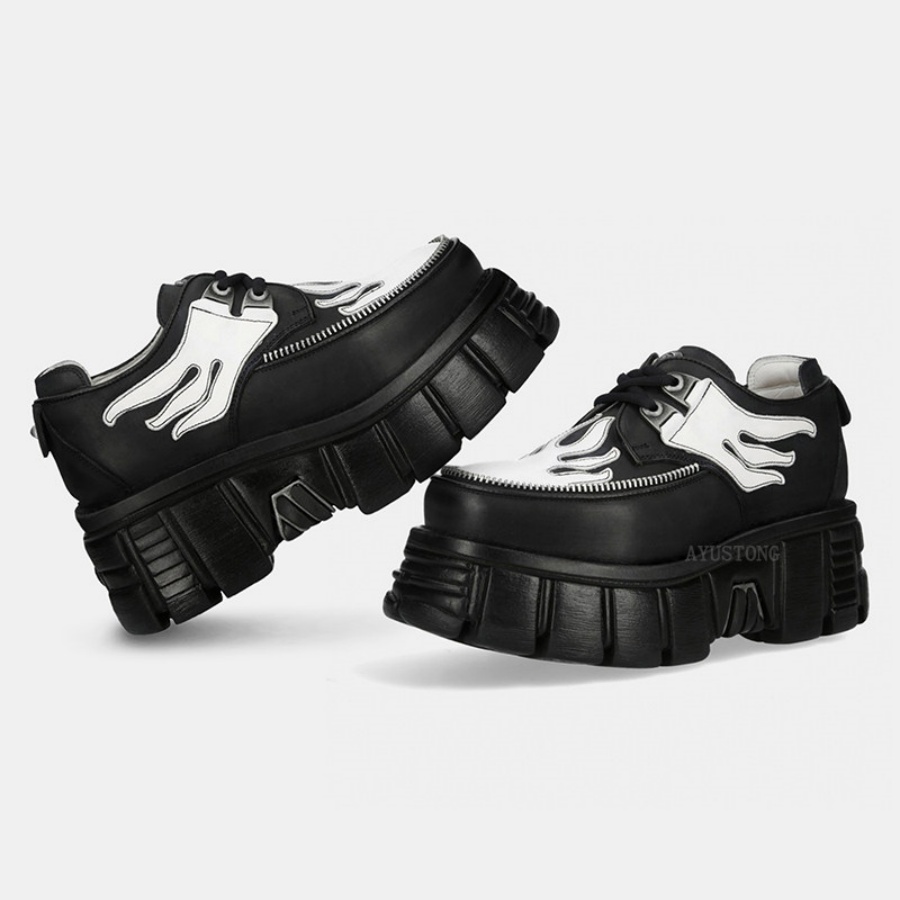 Women Black White Flame Print  - đánh giá và giá Men'S Shoes Black And White