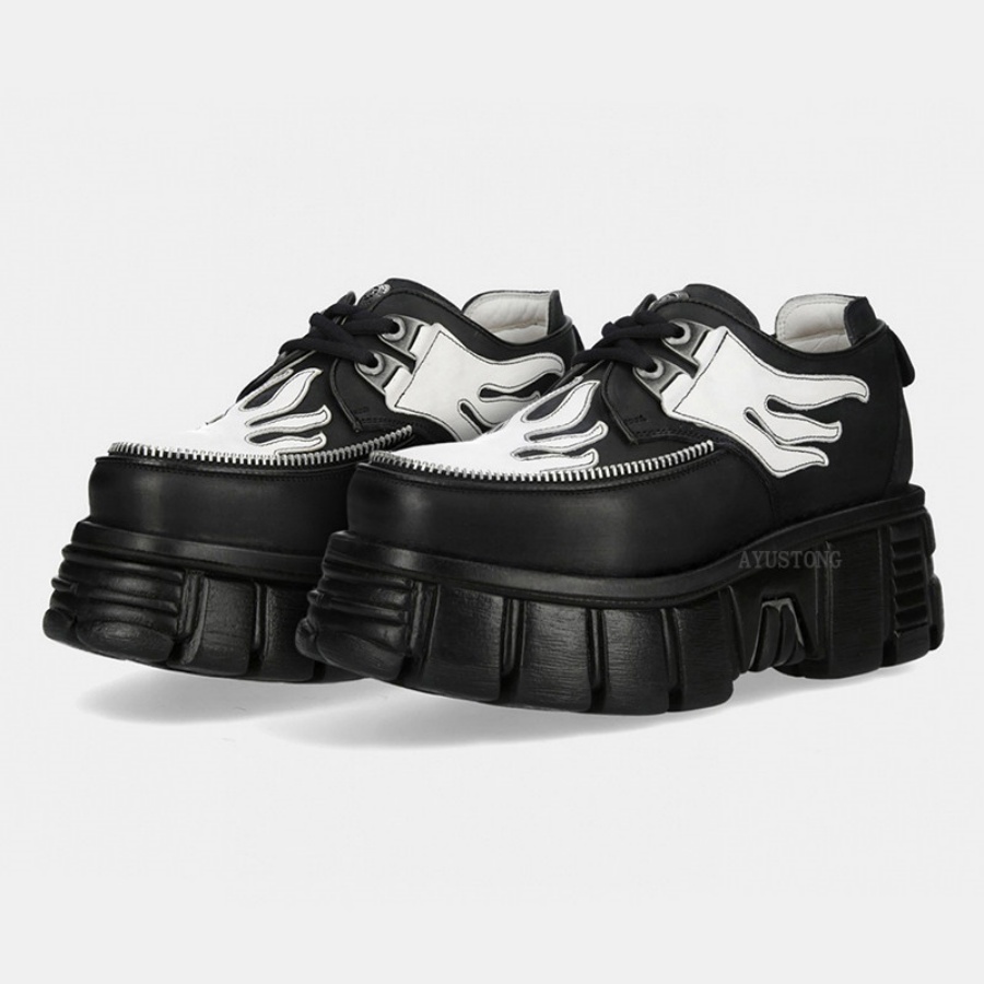 Women Black White Flame Print  - đánh giá và giá Men'S Shoes Black And White