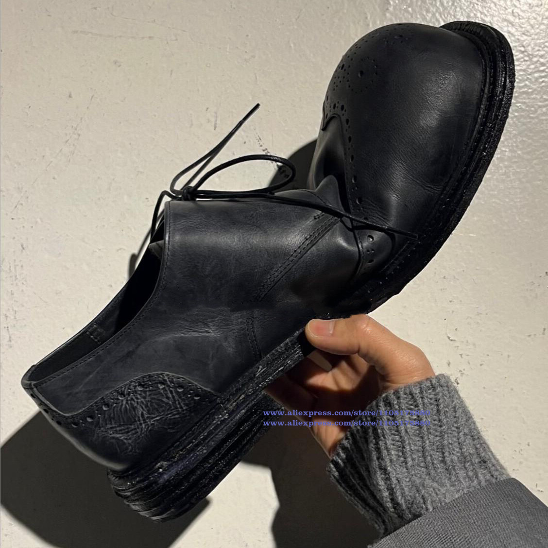 Vintage Black Leather Brogue L - đánh giá và giá Oxford Brogue Leather
