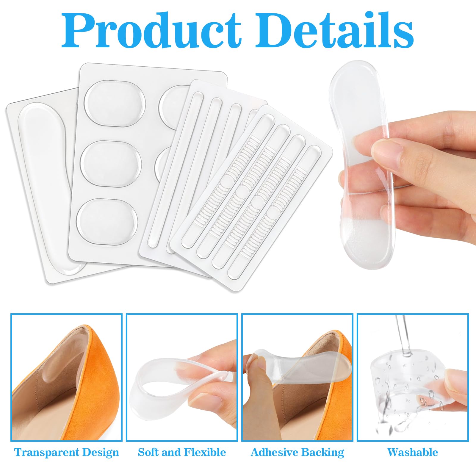 34Pcs Silicone Shoe Heel Grips - đánh giá và giá Men'S Shoes Grip