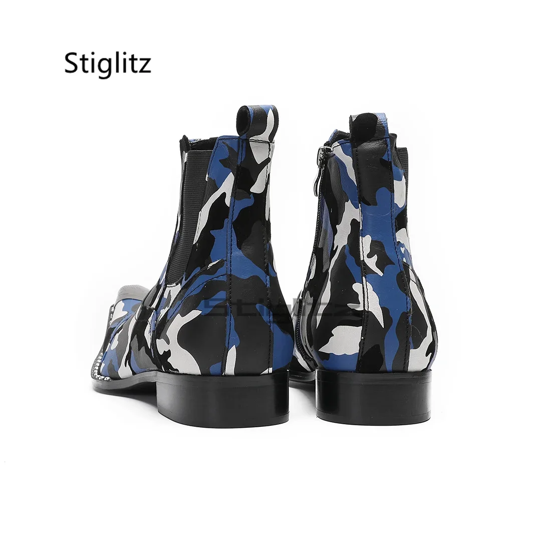 Blue Black White Prints Men's  - đánh giá và giá Men'S Shoes Black And White