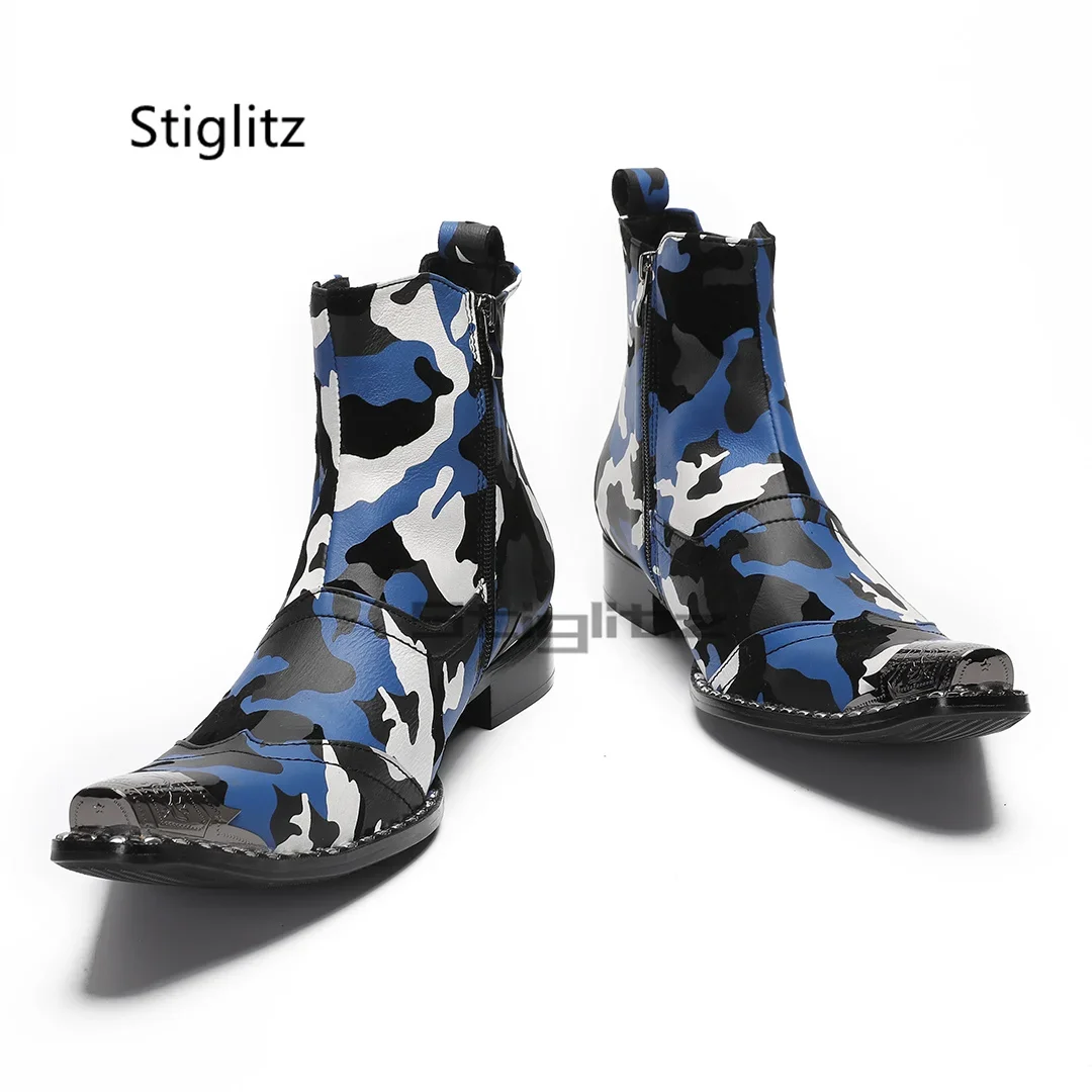 Blue Black White Prints Men's  - đánh giá và giá Men'S Shoes Black And White