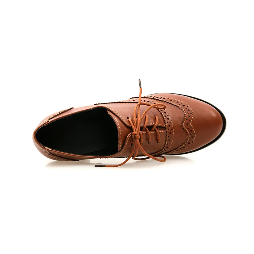 British Women Oxfords High Blo - đánh giá và giá Oxford Brogue Leather