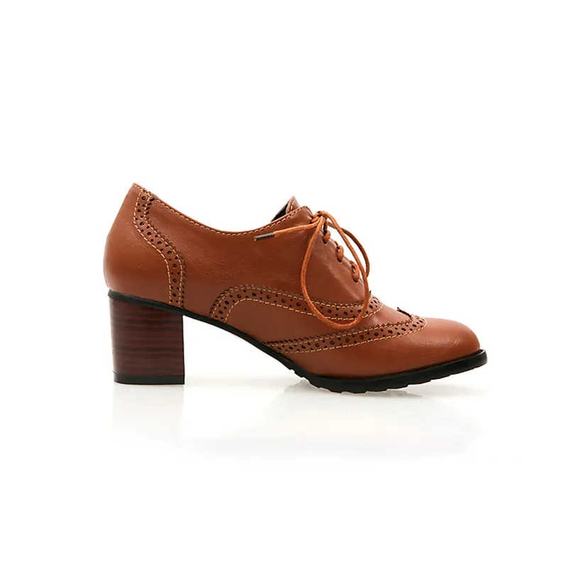 British Women Oxfords High Blo - đánh giá và giá Oxford Brogue Leather