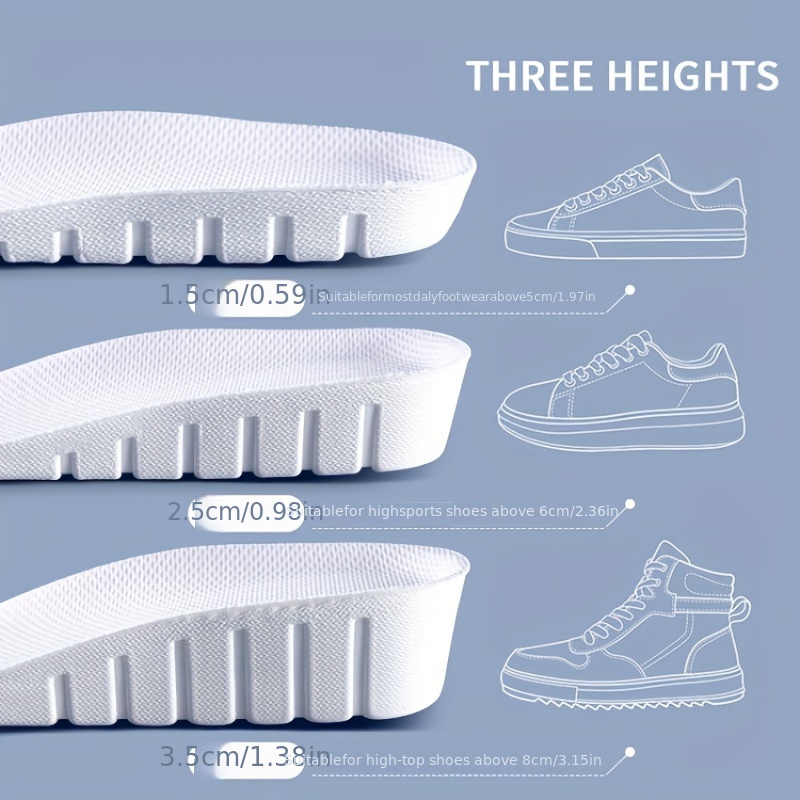 1 Pair New 1.5-3.5cm White Inv - đánh giá và giá Men Shoes Outlet