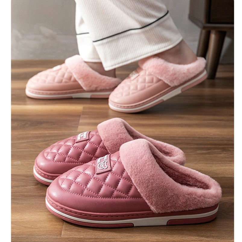 Home Slipper Women Grid Fuzzy  - đánh giá và giá Men'S Shoes Grip
