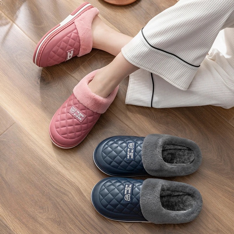 Home Slipper Women Grid Fuzzy  - đánh giá và giá Men'S Shoes Grip