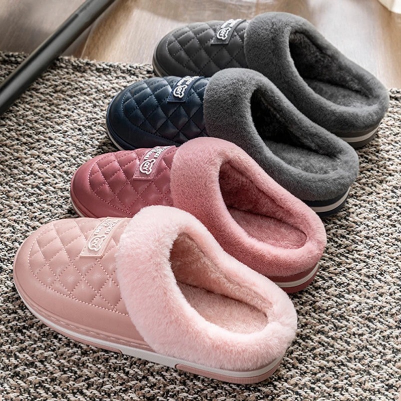 Home Slipper Women Grid Fuzzy  - đánh giá và giá Men'S Shoes Grip