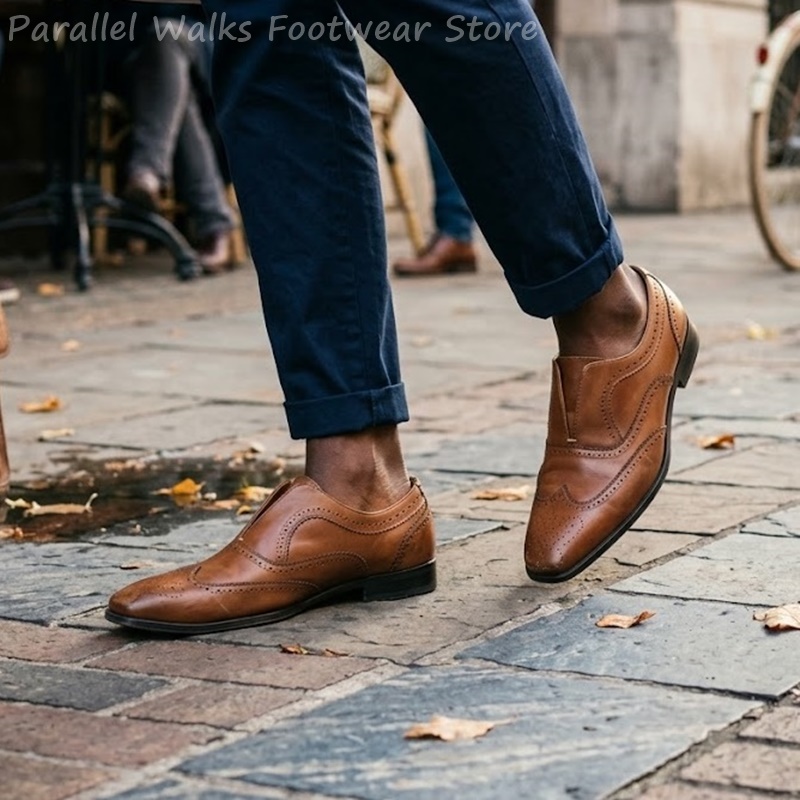 Mens Brown Leather Brogue Shoe - đánh giá và giá Oxford Brogue Leather