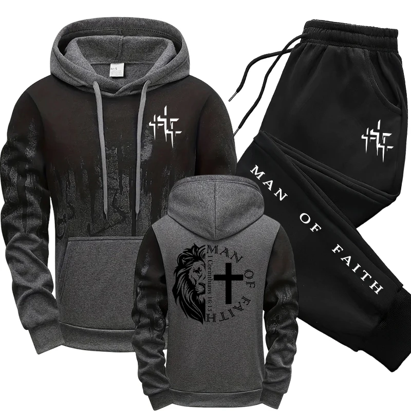 Man of Faith Pattern Men's Set - đánh giá và giá Men Shoes Joggers