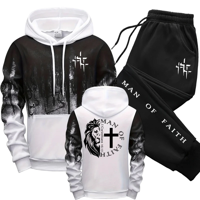 Man of Faith Pattern Men's Set - đánh giá và giá Men Shoes Joggers