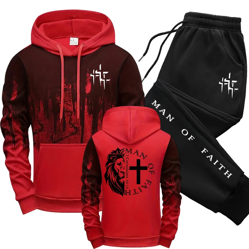 Man of Faith Pattern Men's Set - đánh giá và giá Men Shoes Joggers